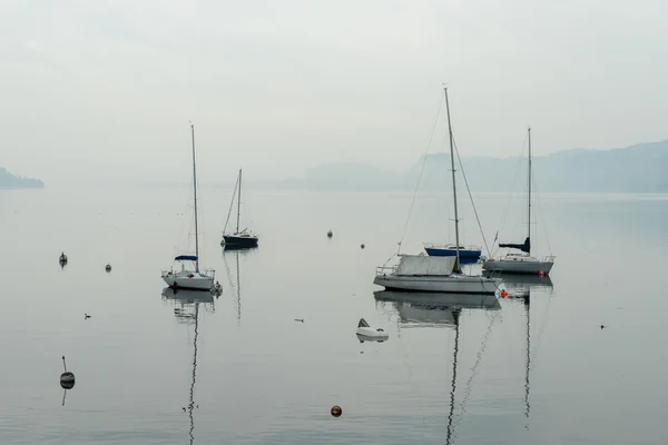 LESA, ITALY/ EUROPE - SEPTEMBER 17: Yachts in the early morning Stock Photo