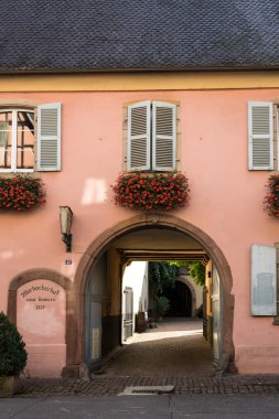 EGUISHEIM, FRANCE/ EUROPE - SEPTEMBER 23: Half timbered building