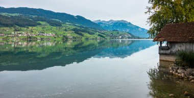 Sachseln, İsviçre / Avrupa - 22 Eylül: Sarner görünümünü