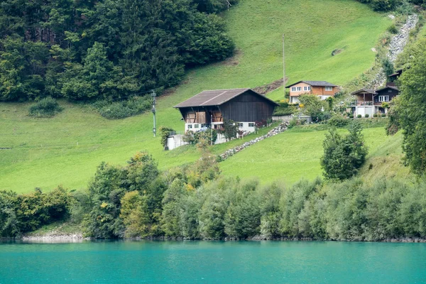 SACHSELN, SWITZERLAND/ EUROPE - SEPTEMBER 22:  View houses along — Stock Photo, Image