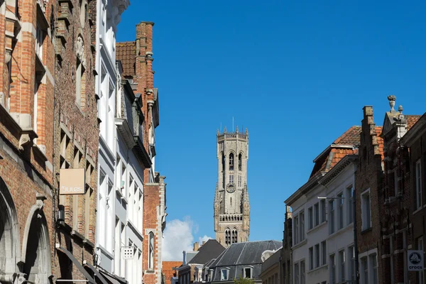 Brygge, Belgien / Europa - 25 September: vy mot klockstapeln — Stockfoto