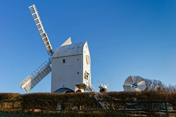 Clayton, East Sussex/Uk - január 3: Jack és Jill szélmalmok a — Stock Fotó