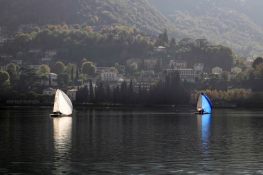 LAKE COMO, ITALY/EUROPE - OCTOBER 29 : Sailing on Lake Como Lecc