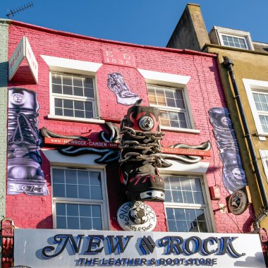 LONDON - DEC 9 : Facade of a Shop at Camden Lock in London on De clipart
