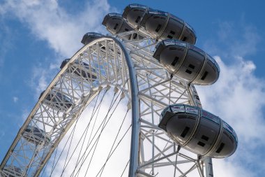 Londra - Aralık 9: 9 Aralık 2015 tarihinde Londra'da London Eye görünümünü