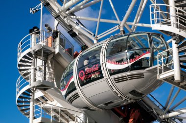 Londra - Aralık 9: 9 Aralık 2015 tarihinde Londra'da London Eye görünümünü