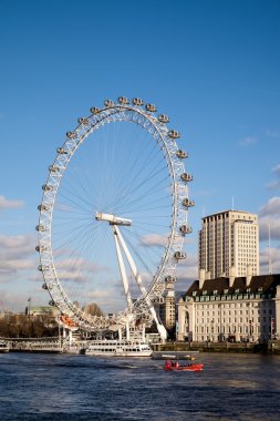 Londra - Aralık 9: 9 Aralık 2015 tarihinde Londra'da London Eye görünümünü