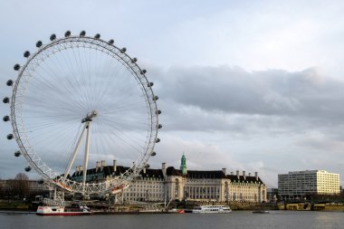 LONDON - DEC 20 : View of the London Eye in London on Dec 20, 20