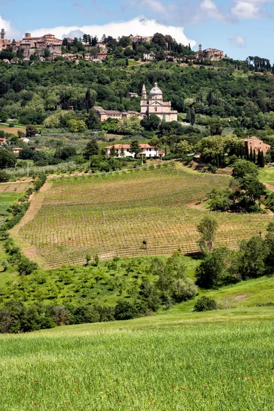 MonTEPULCIANO, टस्कनी / इटली 17 मई: सैन बायोगियो चर्च का दृश्य — स्टॉक फ़ोटो, इमेज