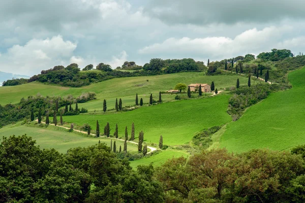 VAL D'ORCIA, TOSCANA / ITALIA - 21 MAGGIO: Azienda agricola in Val d'Orcia Toscana — Foto Stock