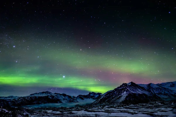 Kuzey ışıkları Güney İzlanda — Stok fotoğraf