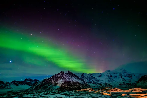 Nordlichter Südisland — Stockfoto