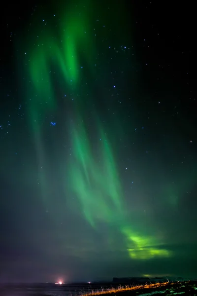 Kuzey ışıkları Güney İzlanda — Stok fotoğraf