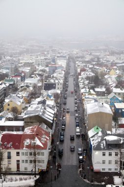 REYKJAVIK/ICELAND - FEB 04 : View over Reykjavik from Hallgrimsk