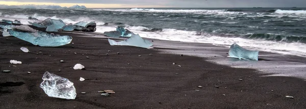 Widok z plaży Jokulsarlon — Zdjęcie stockowe