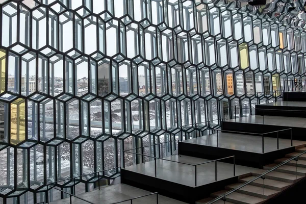 REYKJAVIK / ICELAND - FEB 04: Interior View of the Harpa Concert — стоковое фото