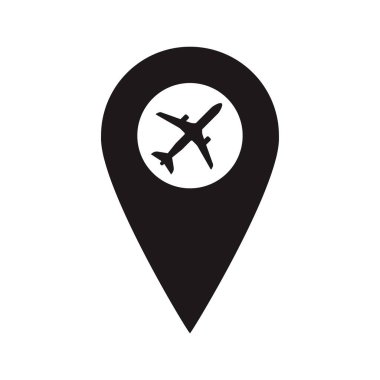 Uçmak için bir yer. Sen burada sembolsün. GPS navigasyon. Konumu gösteren vektör düz tasarım harita simgesi simgesi. Web ögesi tasarımı.