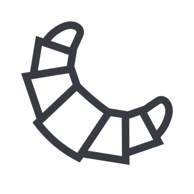 Kruvasanın basit vektör düz tasarım ikonu. Fırın ve pastanenin sembolü olarak simit..