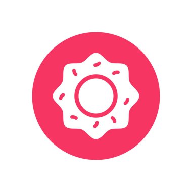 Beyaz arka planda izole edilmiş lezzetli çöreğin vektör düz tasarımı. Fırın ve pastanenin Sembolünü Temizle.