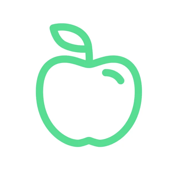 Carino mela icona di frutta isolata su sfondo bianco. — Vettoriale Stock