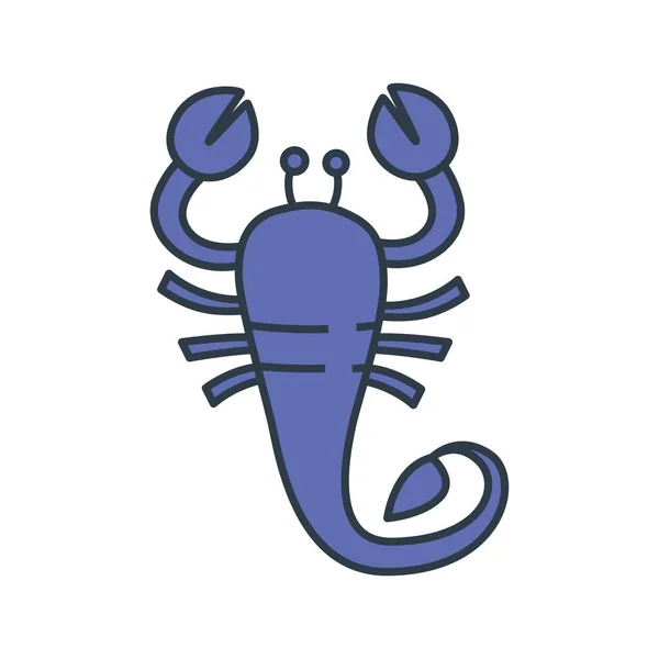 Simple dessin animé signe du zodiaque Scorpion représentant un arthropode animal. — Image vectorielle