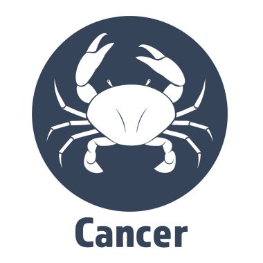 Kara Kanser vektör ikonu. Bir astroloji işaretinin tasviri.