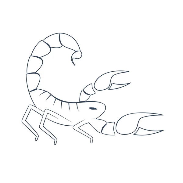 Signo Zodiacal Dibujos Animados Simple Escorpio Que Representa Animal Artrópodo — Vector de stock