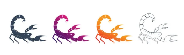 Jednoduchá Kreslená Značka Scorpio Znázorňující Členovce Ilustrace Astrologického Znamení Škorpión — Stockový vektor
