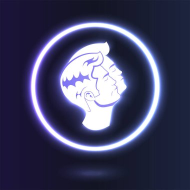 İki adam birbirine yakın, gözleri kapalı. Gemini Zodiac tabelaları ikizleri betimliyor. Astroloji iki adamın aynı yöne baktığını gösteriyor..