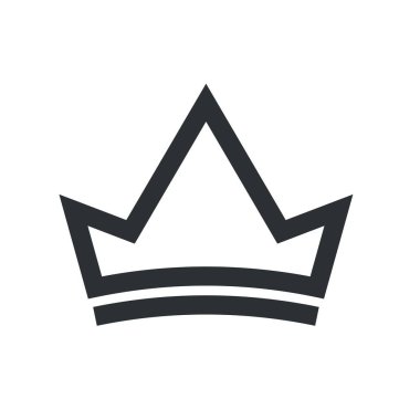 Şeffaf arkaplanda Crown siyah vektör düz tasarım ikonu izole edildi. Kraliyet ve lüks sembol.