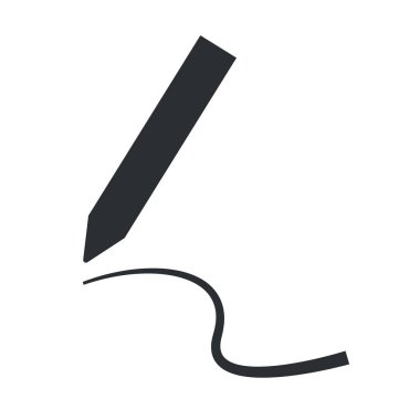 Şeffaf arkaplanda izole edilmiş vektör düz kalem aracı simgesi.