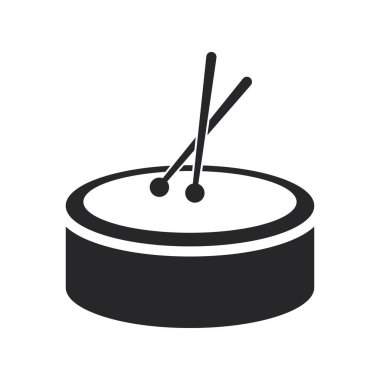 Çubuklarla dolu siyah bir varil. Şeffaf arkaplanda izole edilmiş müzikal perküsyon aracı simgesi.