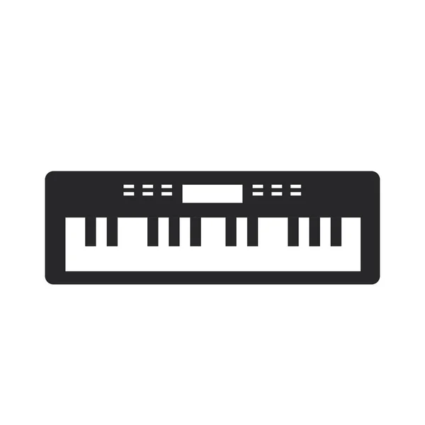Siyah elektrikli piyano. Müzik sentezleyici simgesi — Stok Vektör