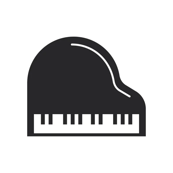 Czarny fortepian. Ikona internetowa instrumentów klawiszowych — Wektor stockowy