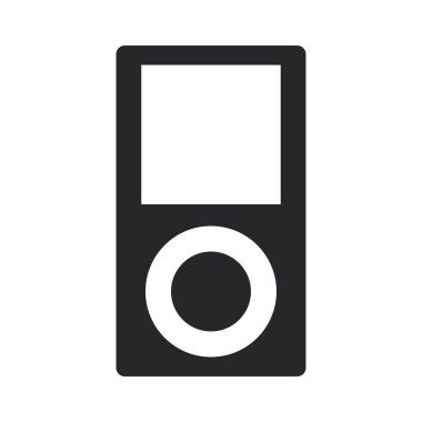 Şeffaf arkaplanda siyah doldurulmuş müzik çalar vektör simgesi izole.