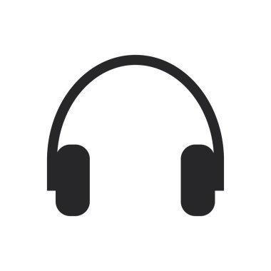 Siyah doldurulmuş kulaklık vektör simgesi şeffaf arkaplanda izole edildi.