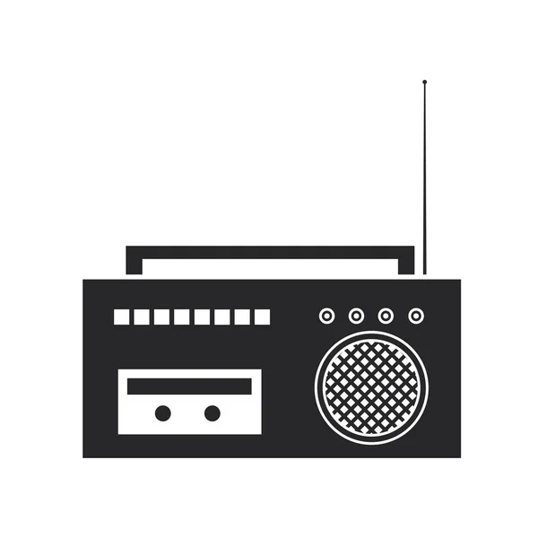 Icona vettoriale stazione radio fm riempita di nero isolata su sfondo trasparente. — Vettoriale Stock