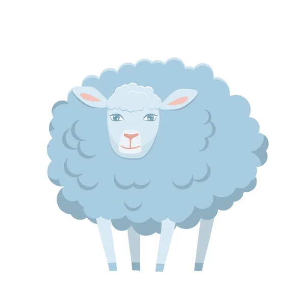Roztomilé Kreslené Ovce Izolované Bílém Průhledném Pozadí Vektorový Plochý Design — Stockový vektor