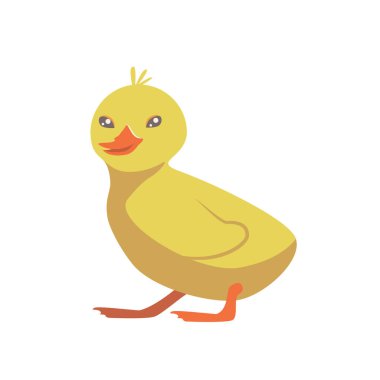 Beyaz şeffaf arka planda izole edilmiş şirin ördek yavrusu..