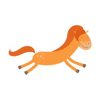 Beyaz şeffaf arkaplanda izole edilmiş sevimli kahverengi at..