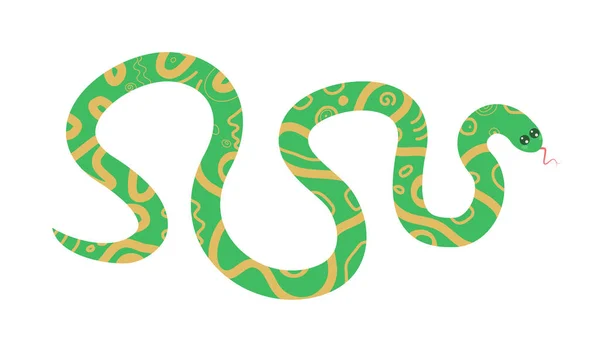 Χαριτωμένο φίδι κινουμένων σχεδίων απομονώνονται σε λευκό διαφανές φόντο. — Διανυσματικό Αρχείο