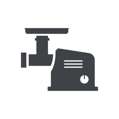 Beyaz şeffaf arkaplanda siyah doldurulmuş et öğütücü vektör simgesi izole