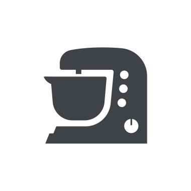 Beyaz şeffaf arkaplanda siyah doldurulmuş karıştırıcı vektör simgesi izole edildi