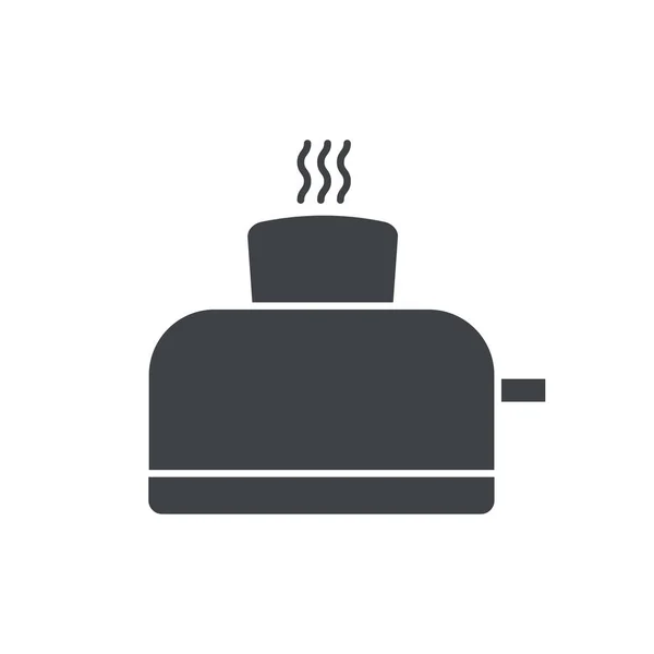 Черный заполненный тостер вектор значок изолирован на белом прозрачном фоне — стоковый вектор