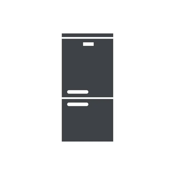 Schwarz gefüllte Kühlschrankvektorsymbol isoliert auf weißem transparentem Hintergrund — Stockvektor