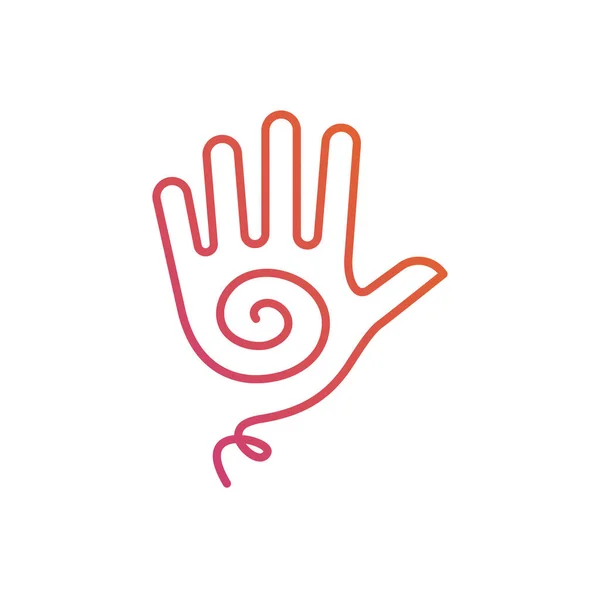 İçinde spiral olan bir avuç içi. Reiki sembolü.
