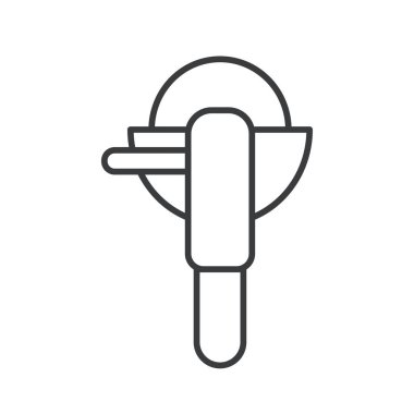 Beyaz şeffaf arkaplanda izole edilmiş düzenlenebilir dairesel testere vektör simgesi. İnşaat ve onarım aracı sembolü. Öğütücü