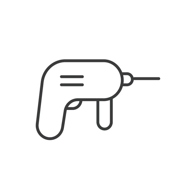 Editable Outline Hammer Drill Vector Icon Isolated White Transparent Background — Stock Vector