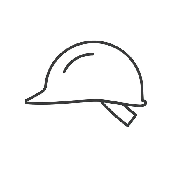 Icône Vectorielle Casque Cunstruction Contour Modifiable Isolée Sur Fond Blanc — Image vectorielle