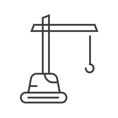 Crane ana hat vektör simgesi şeffaf arkaplanda izole edildi. İnşaat ekipmanı işareti